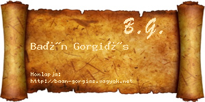 Baán Gorgiás névjegykártya